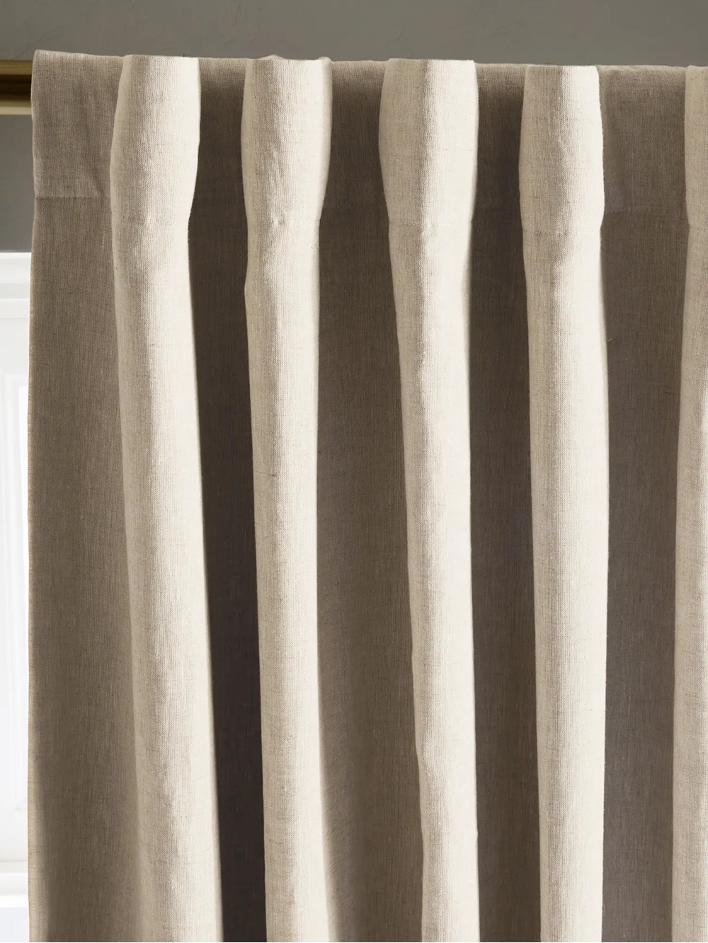 Quince 48x108 European Linen True Blackout Curtain Flax Panel - Picture 3 of 4